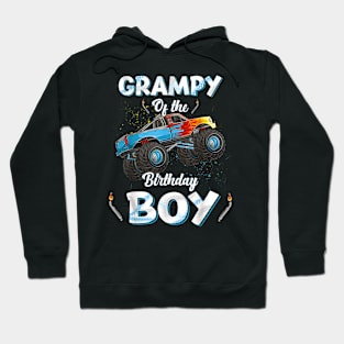 Grampy Of The Birthday Boy Monster Truck Bday Men Grandpa Hoodie